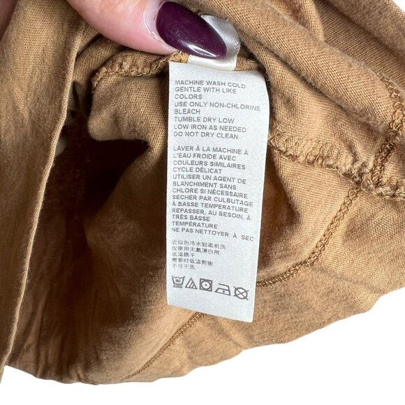 We the Free Womens Cotton Flare Sleeve‎ Shirt Brown Size Small Boho Oversized - Picture 7 of 10